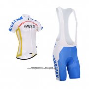 2014 Abbigliamento Ciclismo Fox Cyclingbox Bianco e Blu Manica Corta e Salopette