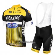 2016 Abbigliamento Ciclismo Etixx Quick Step Giallo e Nero Manica Corta e Salopette