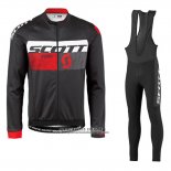 2016 Abbigliamento Ciclismo Scott Rosso e Nero Manica Lunga e Salopette