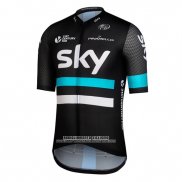 2016 Abbigliamento Ciclismo Sky Nero e Blu Manica Corta e Salopette