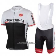 2017 Abbigliamento Ciclismo Castelli Nero e Bianco Manica Corta e Salopette