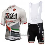 2017 Abbigliamento Ciclismo Dive Dubai Bianco Manica Corta e Salopette