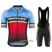 2017 Abbigliamento Ciclismo Ridley Rincon Blu e Nero Manica Corta e Salopette