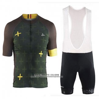 2018 Abbigliamento Ciclismo Craft Monument Spento Verde Manica Corta e Salopette