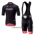 2018 Abbigliamento Ciclismo Giro d'Italia Nero Manica Corta e Salopette