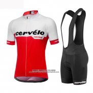 2019 Abbigliamento Ciclismo Donne Cervelo Bianco Rosso Manica Corta e Salopette