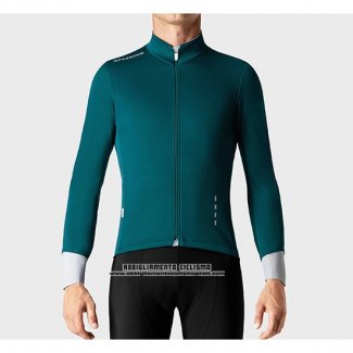 2019 Abbigliamento Ciclismo La Passione Verde Bianco Manica Lunga e Salopette