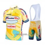 2019 Abbigliamento Ciclismo Mercatone Uno Giallo Manica Corta e Salopette