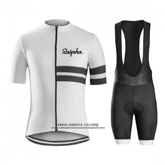 2019 Abbigliamento Ciclismo Rapha Bianco Nero Manica Corta e Salopette