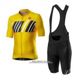 2020 Abbigliamento Ciclismo Castelli Giallo Nero Manica Corta e Salopette