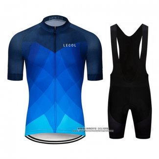 2020 Abbigliamento Ciclismo Le Col Azzurro Scuro Blu Manica Corta e Salopette