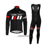 2020 Abbigliamento Ciclismo Nalini Nero Rosso Bianco Manica Lunga e Salopette