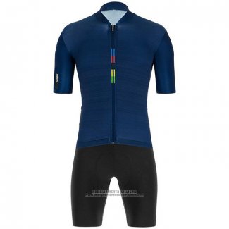 2020 Abbigliamento Ciclismo UCI Scuro Blu Manica Corta e Salopette