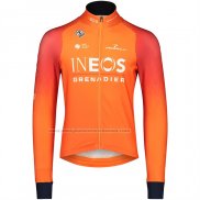 2022 Abbigliamento Ciclismo Ineos Grenadiers Arancione Manica Lunga e Salopette