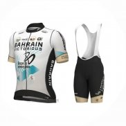 2023 Abbigliamento Ciclismo Bahrain Victorious Bianco Manica Corta e Salopette