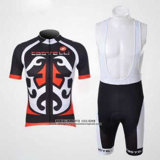 2011 Abbigliamento Ciclismo Castelli Rosso e Nero Manica Corta e Salopette