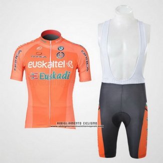 2011 Abbigliamento Ciclismo Euskalte Arancione Manica Corta e Salopette