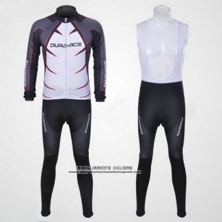 2011 Abbigliamento Ciclismo Shimano Bianco e Giallo Manica Lunga e Salopette