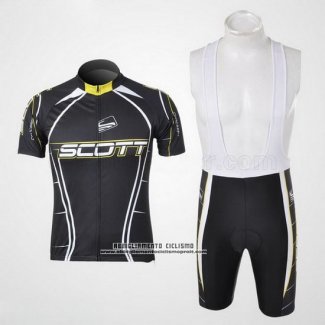 2012 Abbigliamento Ciclismo Scott Nero e Bianco Manica Corta e Salopette