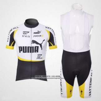 2013 Abbigliamento Ciclismo Puma Nero e Bianco Manica Corta e Salopette