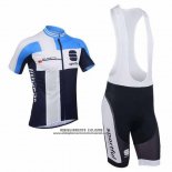 2013 Abbigliamento Ciclismo Sportful Bianco e Celeste Manica Corta e Salopette