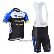 2014 Abbigliamento Ciclismo Netapp Nero e Blu Manica Corta e Salopette