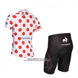 2014 Abbigliamento Ciclismo Tour de France Bianco e Rosso-3 Manica Corta e Salopette