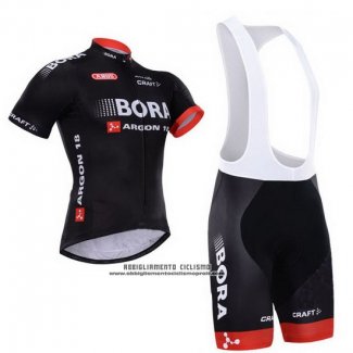 2015 Abbigliamento Ciclismo Bora Nero Manica Corta e Salopette