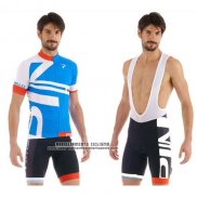 2015 Abbigliamento Ciclismo Pinarello Bianco e Blu Manica Corta e Salopette