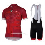 2016 Abbigliamento Ciclismo Castelli Rosso e Bianco Manica Corta e Salopette