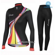 2016 Abbigliamento Ciclismo Donne Castelli Nero Manica Lunga e Salopette