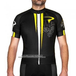 2016 Abbigliamento Ciclismo Pinarello Giallo e Nero Manica Corta e Salopette