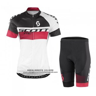 2016 Abbigliamento Ciclismo Scott Nero e Bianco Manica Corta e Salopette