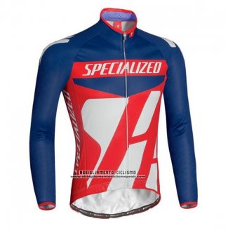 2016 Abbigliamento Ciclismo Specialized Blu e Rosso Manica Lunga e Salopette