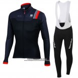 2016 Abbigliamento Ciclismo Sportful Rosso e Nero Manica Lunga e Salopette