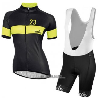 2017 Abbigliamento Ciclismo Donne Nalini Nemina Nero Manica Corta e Salopette