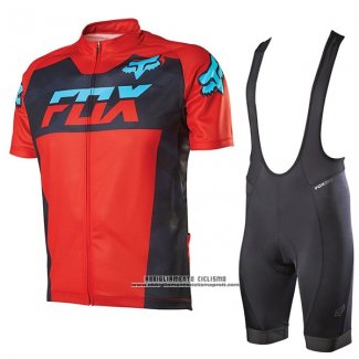 2017 Abbigliamento Ciclismo Fox Livewire Rosso Manica Corta e Salopette