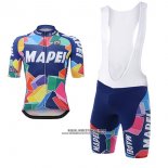 2017 Abbigliamento Ciclismo Mapei Blu Manica Corta e Salopette