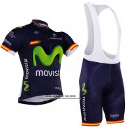 2017 Abbigliamento Ciclismo Movistar Campione Spagna Manica Corta e Salopette