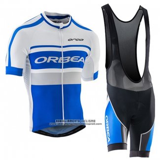 2017 Abbigliamento Ciclismo Orbea Bianco e Blu Manica Corta e Salopette