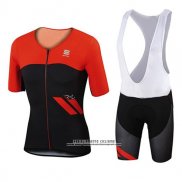 2017 Abbigliamento Ciclismo Sportful Rosso e Nero Manica Corta e Salopette