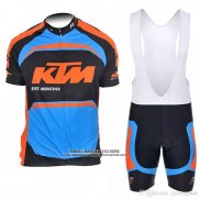 2018 Abbigliamento Ciclismo KTM Blu Arancione Manica Corta e Salopette