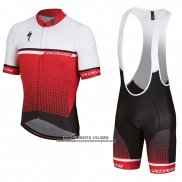 2018 Abbigliamento Ciclismo Specialized Bianco Rosso Nero Manica Corta e Salopette(1)