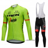 2018 Abbigliamento Ciclismo Trek Segafredo Verde Manica Lunga e Salopette