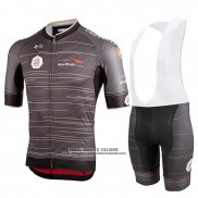 2019 Abbigliamento Ciclismo Castelli UAE Tour Grigio Manica Corta e Salopette