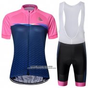 2019 Abbigliamento Ciclismo Chomir Rosa Spento Blu Manica Corta e Salopette