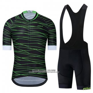 2019 Abbigliamento Ciclismo Etixxl Nero Verde Manica Corta e Salopette