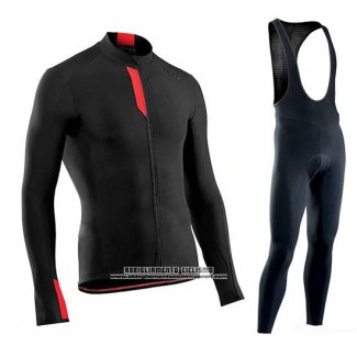 2019 Abbigliamento Ciclismo Northwave Negro Rosso Manica Lunga e Salopette