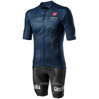 2020 Abbigliamento Ciclismo Giro d'Italia Spento Blu Manica Corta e Salopette