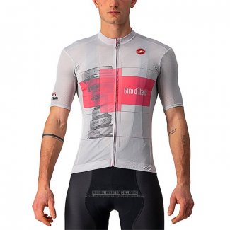 2021 Abbigliamento Ciclismo Giro d'Italia Bianco Rosa Manica Corta e Salopette